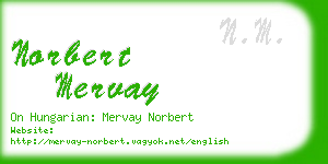 norbert mervay business card